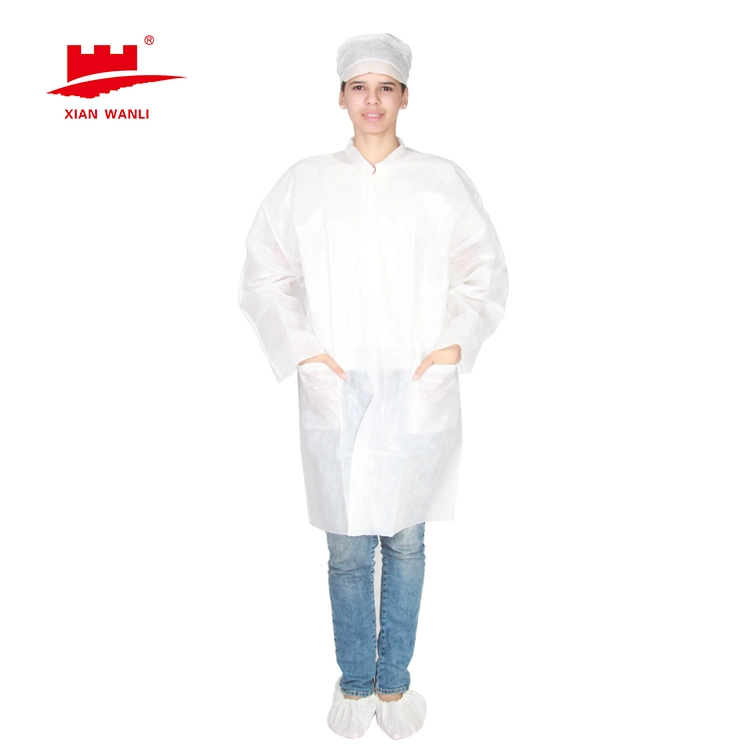 in-Stock Anti Static SMS Disposable Lab Coat Aprons Wholesale for Adults