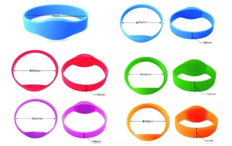 Logo Debossed Waterproof MIFARE DESFire EV1 2K Bracelets RFID NFC Silicone Wrist Bands