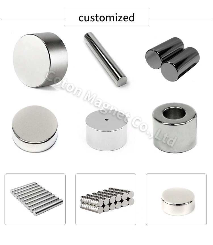 Coton N35 - N52 Ni Coating Arc / Cylinder / Block NdFeB Magnet Axial Magnetized Permanent Magnets