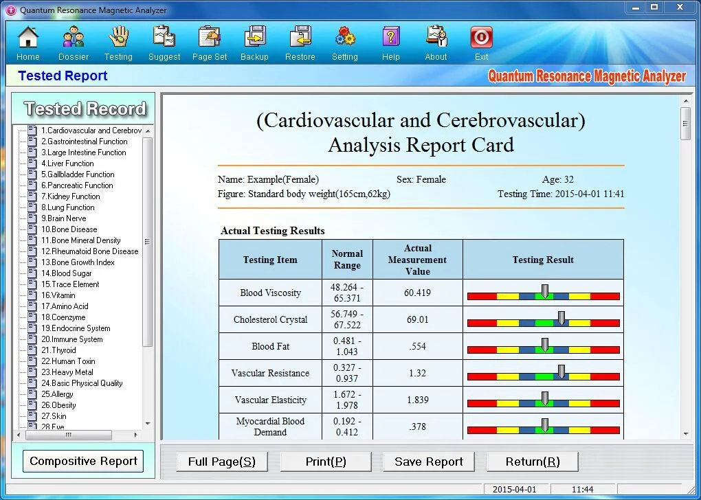 Analysis with Hand Touch Middle Size Quantum Health Analyzer Quantum Resonance Magnetic Analyzer Mslhq314