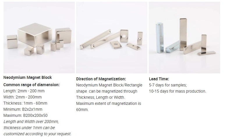 Customized Strong Sintered N52 Neodymium Magnet