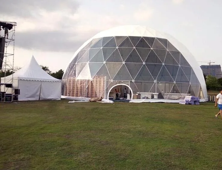 Diameter 6m Half Sphere Geodesic Dome Tent