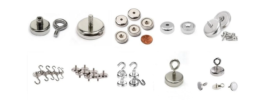 Magnetic Hooks Powerful Heavy Duty Permanent Neodymium Magnet Pot Assembly