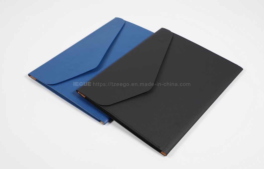 Custom Logo Office Business A4 Size Magnetic Leather Manager Portfolio File Folder