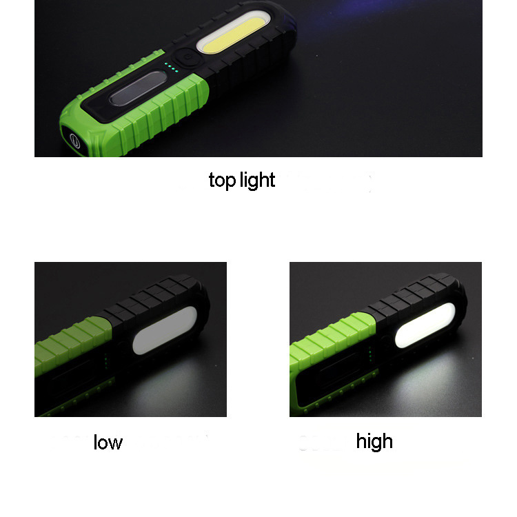 3AA Pocket Clip Magnets COB 3W LED Flashlight with Power Capacity Indicator