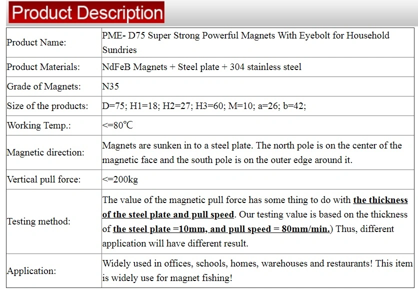 150 Kg (330 LBS) Single Sided Fishing Magnet