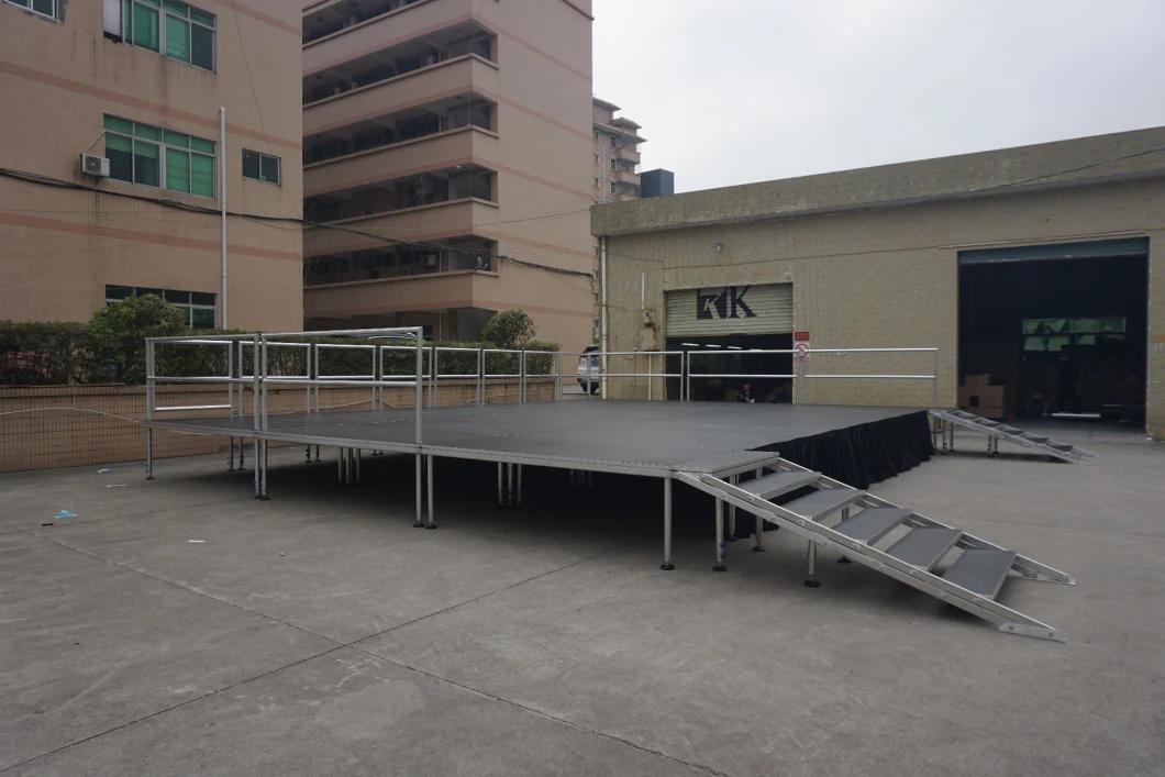 Aluminum Stage with Four Legs Portable Stage Equipment Non-Slip Platform