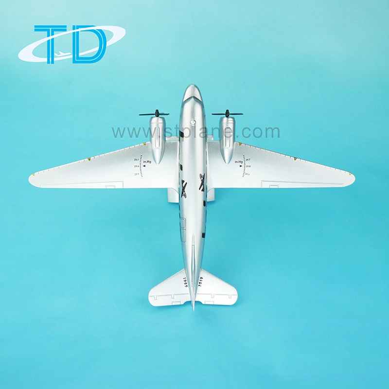 Decorative Static Resin Desktop Airplane Toy Plane Model DC-3