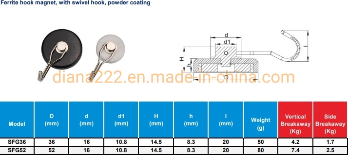 High Quality Cup Shape Heavy Duty Magnetic Hook Neodymium Pot Magnet Hooks