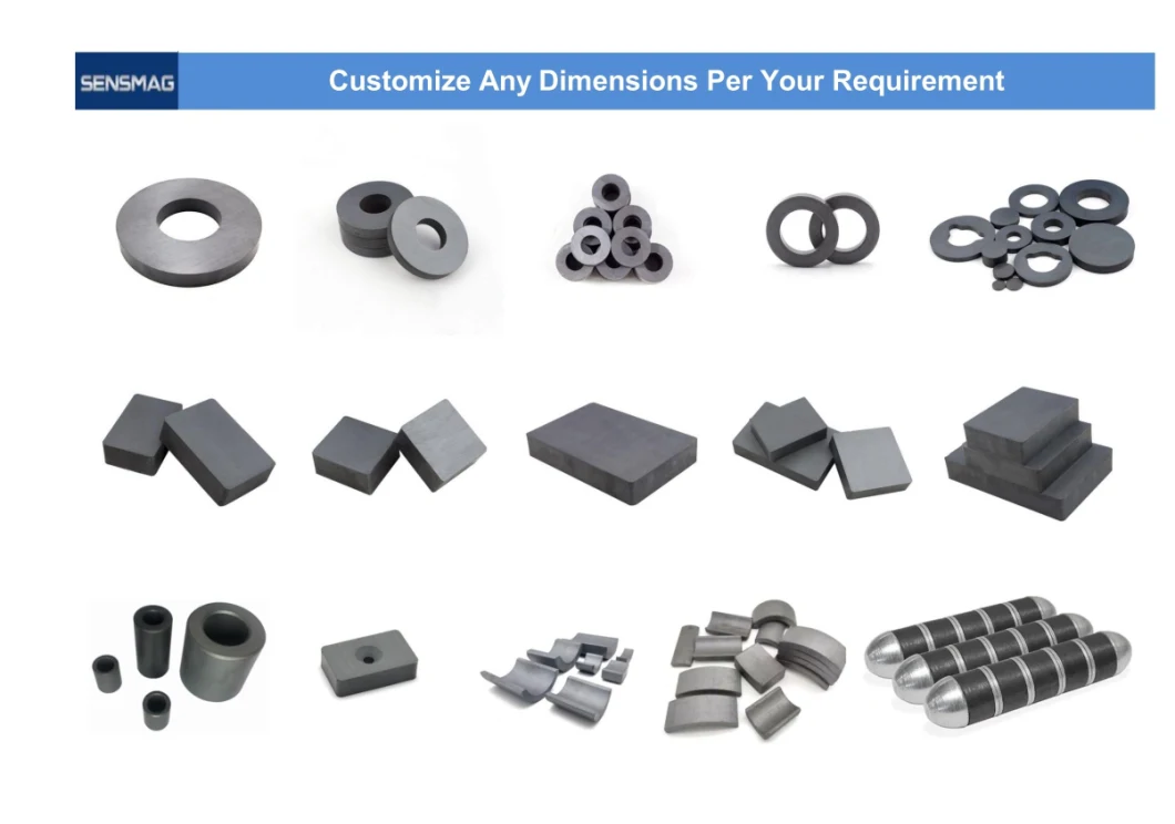 Permanent Sintered Ferrite C8 Block Magnet Pot Assembly Steel Cover Zinc Coating