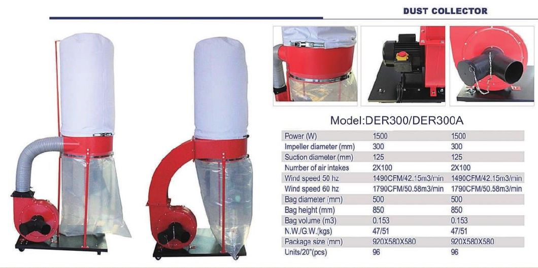 Industrial Dust Collector for Woodwork Machines/Dust Collector Vacuum Woodworking