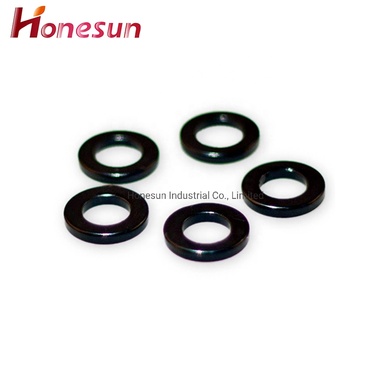 Permanent Magnets Sintered N52 Neodymium Magnet Ring Black Nickel Coating Magnet