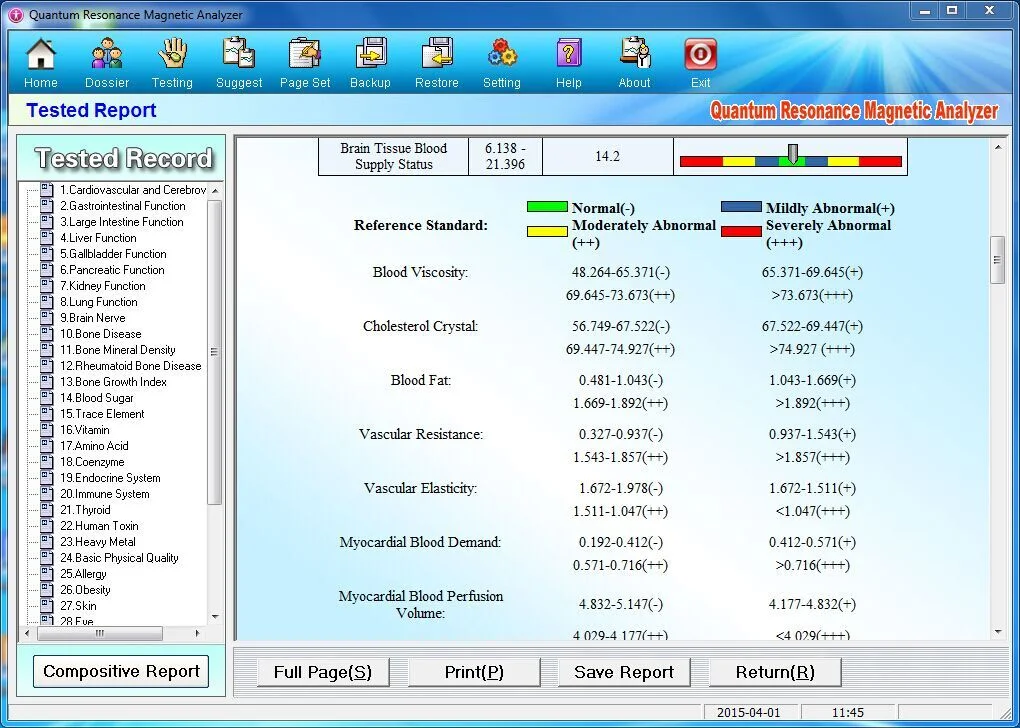 Analysis with Hand Touch Middle Size Quantum Health Analyzer Quantum Resonance Magnetic Analyzer Mslhq314