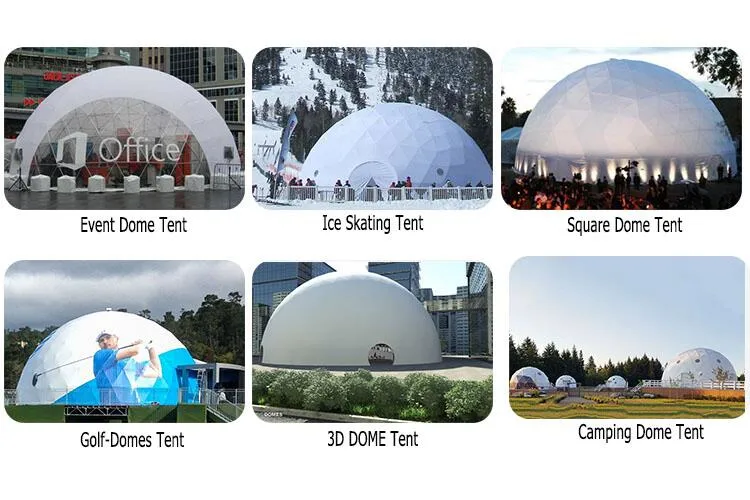 20m Diameter Geodesic Dome Half Sphere Tent with Clear Roof