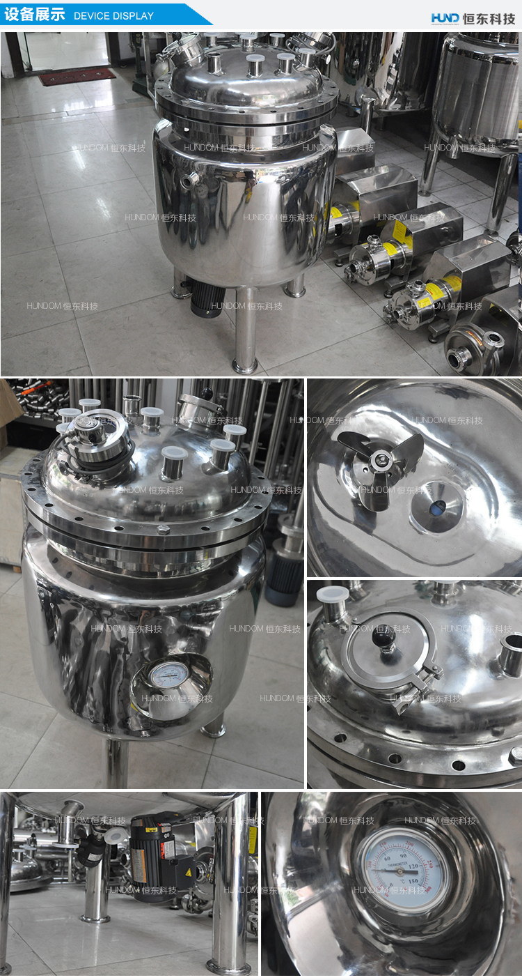 Pharmaceutical Magnetic Mixing Tank with Bottom Magnetic Mixer