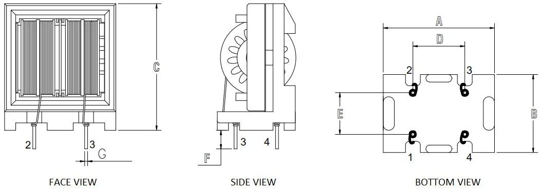 Professional Manufacturer Double Winding Et28 Ferrite Rod Core Choke Coil Magnetic Coil Inductor