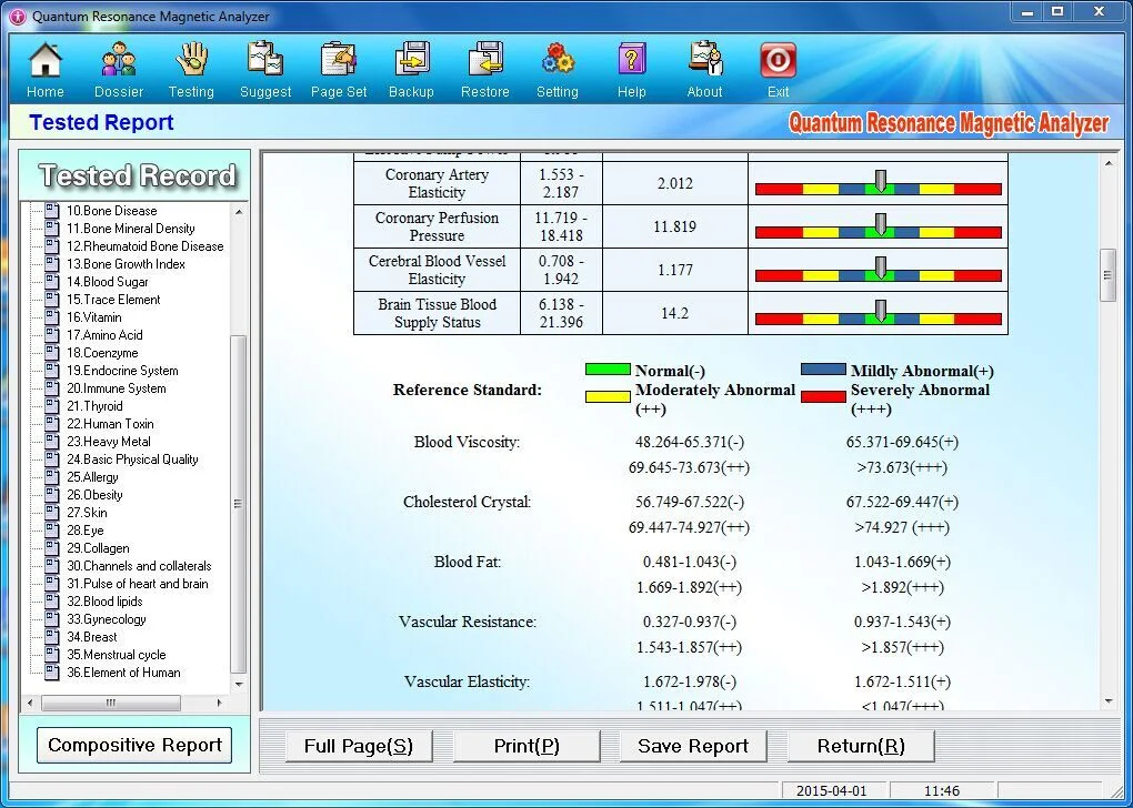 Analysis with Hand Touch Middle Size Quantum Health Analyzer Quantum Resonance Magnetic Analyzer Mslhq314