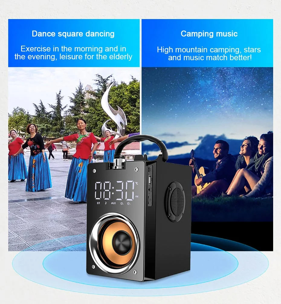 Big Power Bluetooth Speaker Wireless Subwoofer Large Volume Outdoor Square Dance Disco Speaker