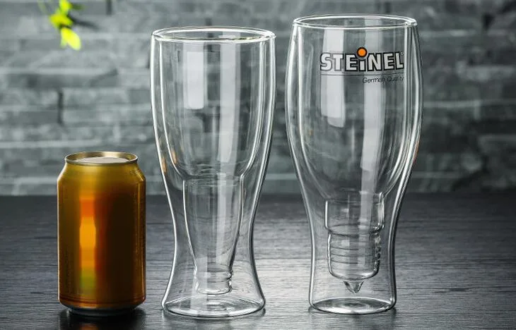 Double Wall Beer Glass Shaped Beer Cup Blown Beer Glass Hand Made Beer Cup