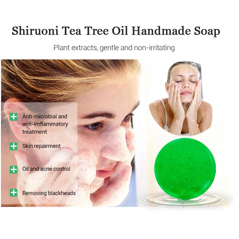 Factory Directly Sale Offer Free Packaging Design Hyaluronic Acid Tea Tree Oil Handmade Soap with Gold