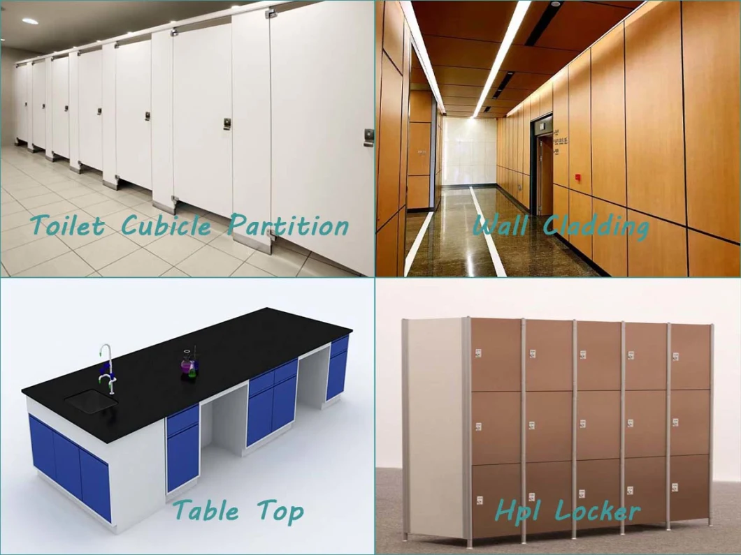 High Pressure Laminate HPL Toilet Partition Compact Phenolic Board