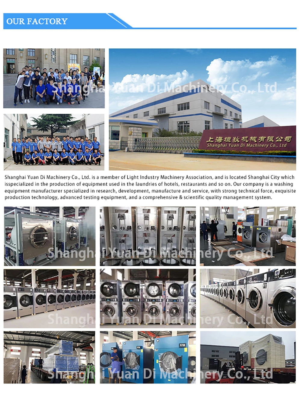 High Quality Double Stack Washer and Dryer 10kg-100kg/Laundry Washer Extractor