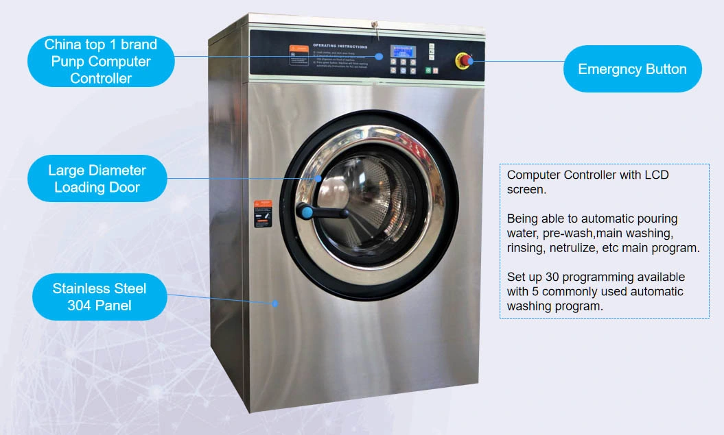 20kg Commercial Washing Machines Industrial Laundry Washing Equipment