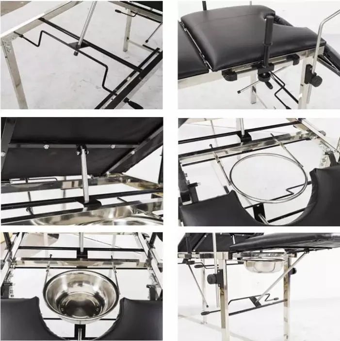 Hospital Equipment Manual Gynecology Examination Chair Delivery Bed Obstetric Exam Table