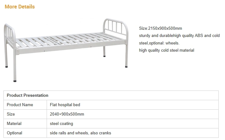 CE ISO FDA Approved Simple Manual Hospital Medical Patient Nursing Bed for Equipment Hospital Furniture