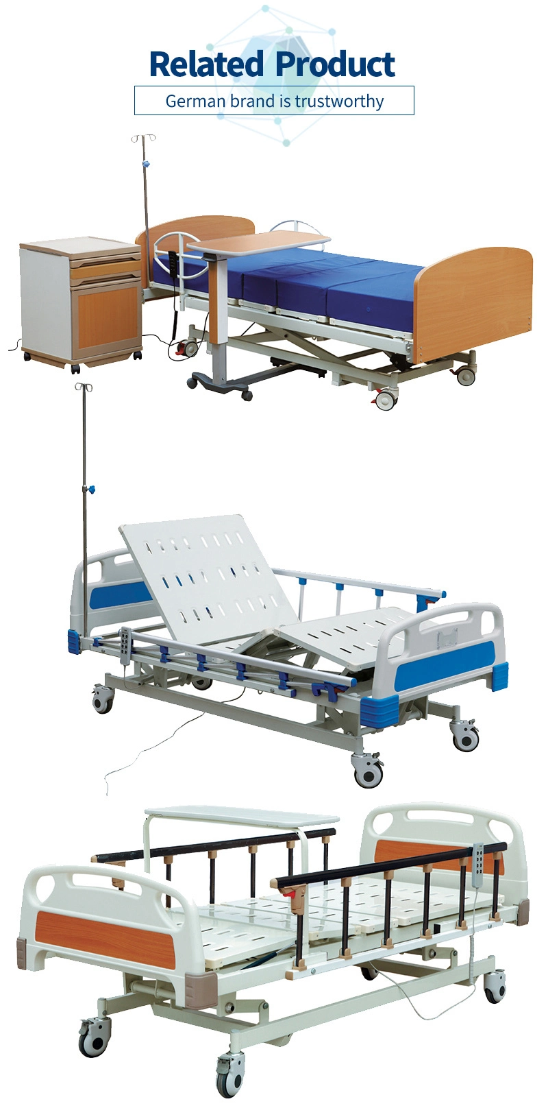 Simple Electrical Hospital Bed with Two Functions Cheap Sick Bed (TN-821)