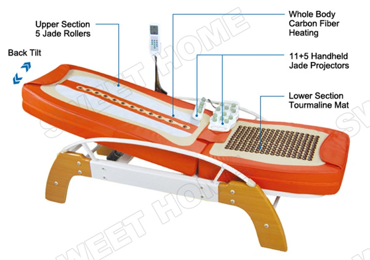 Shiatsu Hydraulic Massage Table / Tourmaline Mattress Electric Thai Jade Massage Bed