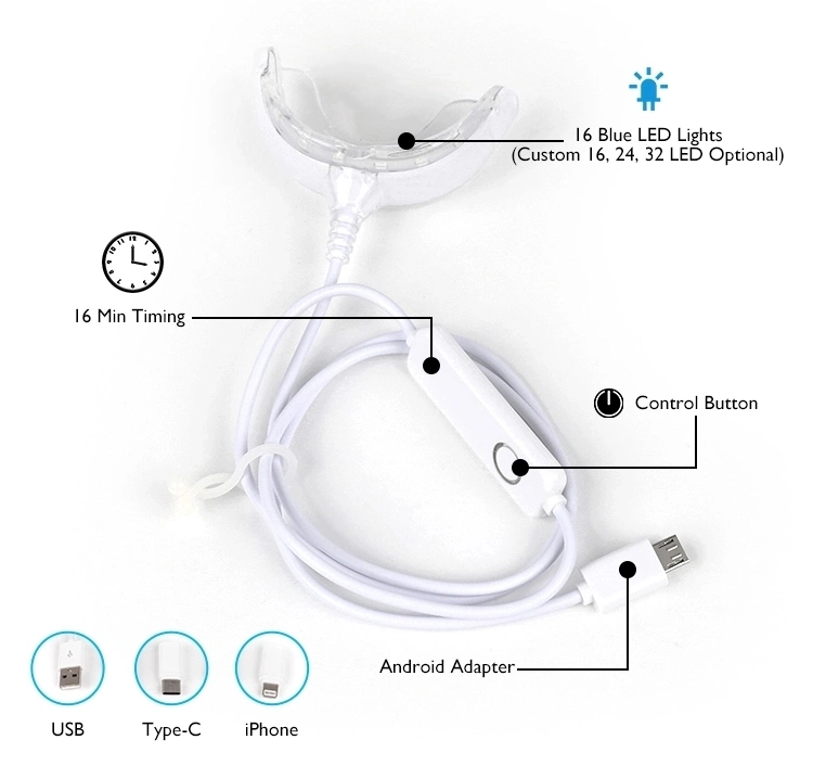 Dental Professional 35% Hydrogen Peroxide Gel 1 Set Advance USB LED Teeth Dental Whitening Home Kit