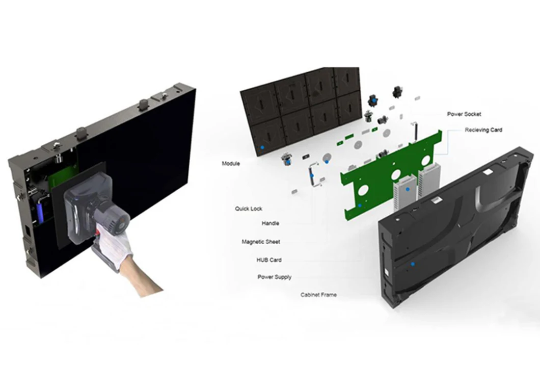 Front Service Indoor IP40 Fine Pitch LED Display Screen, Broadcast LED Video Wall