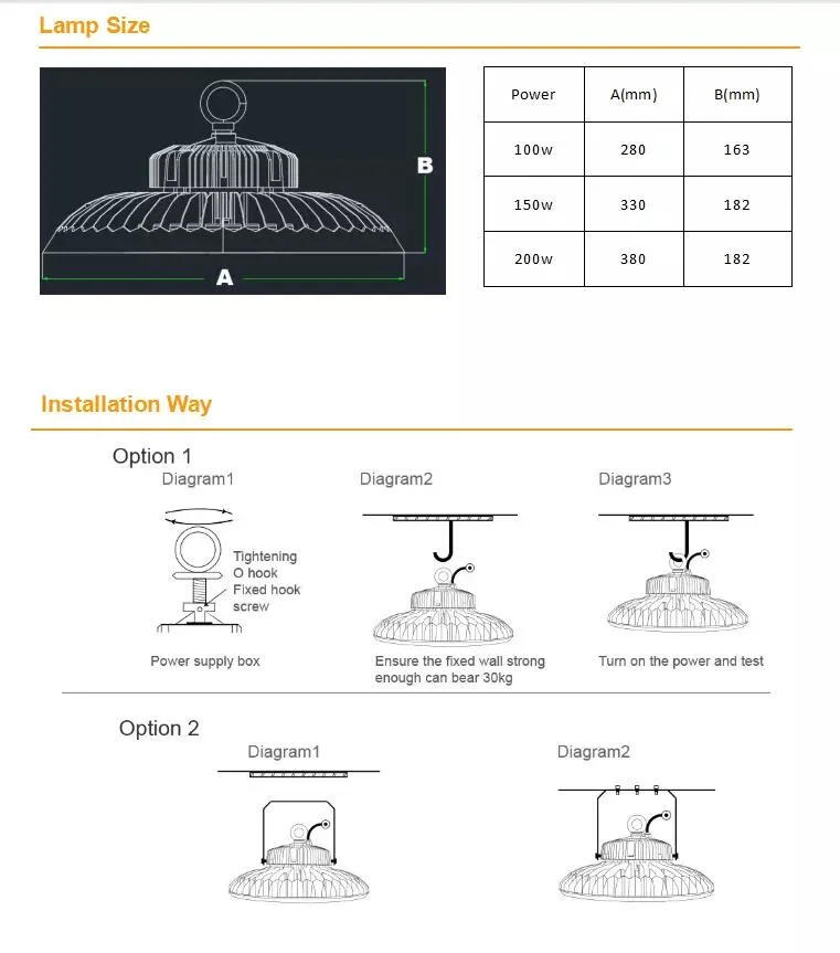 Explosion Proof UFO High Bay LED Industrial Lighting 150W 200W