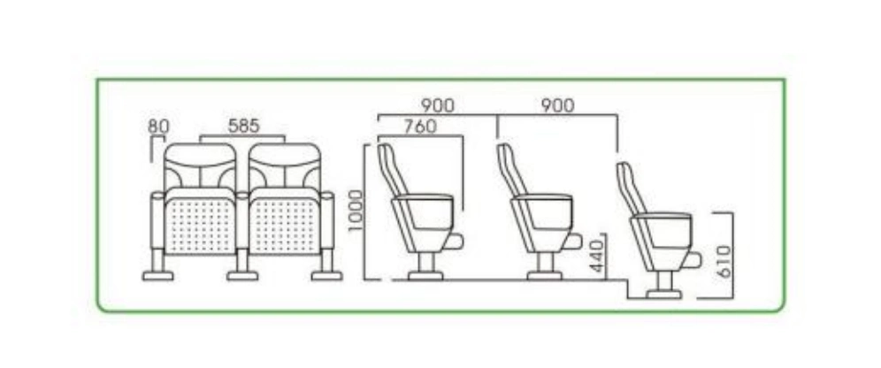 Cinema Chair China Public Furniture Auditorium Hall Seat Movie Theater Seating Manufacturer