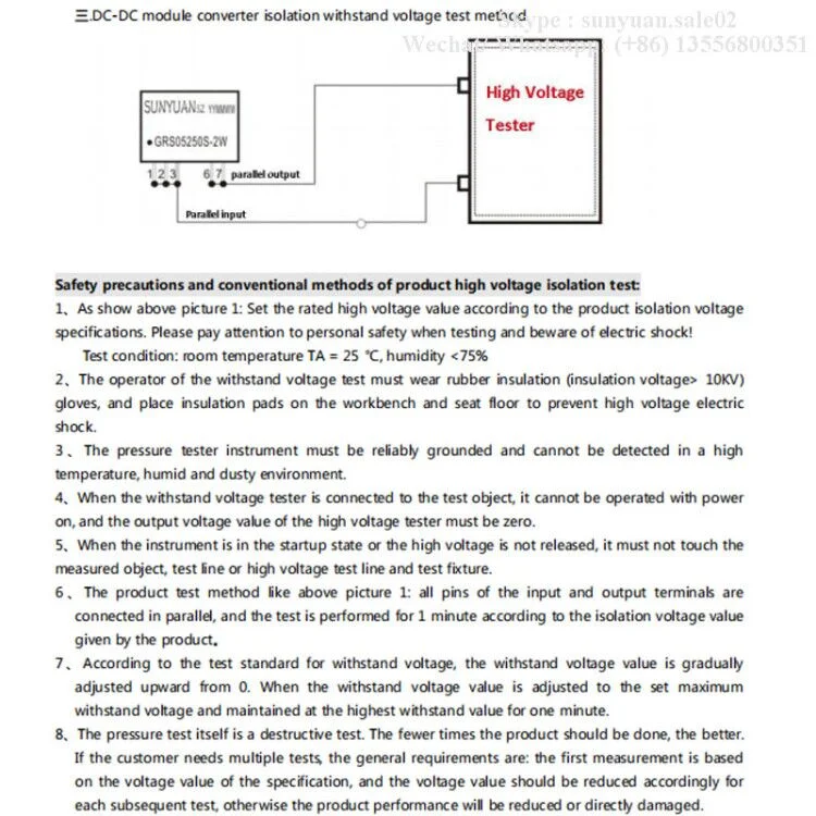 6kv Isolated 2: 1 DC Wide Voltage Input Range 48VDC~400VDC Output DC DC Converter