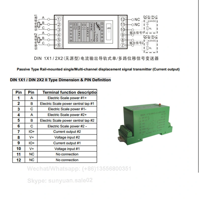 Potentiometer, Electric Ruler, Displacement Sensor Signal Input to Current, Voltage Signal Sensor Transformer