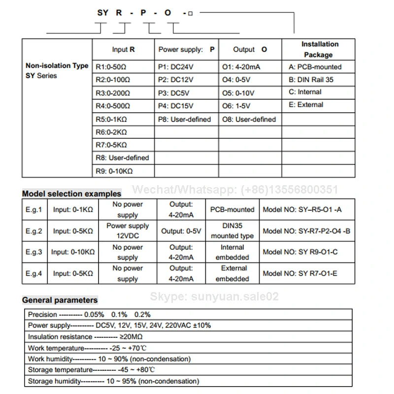 Potentiometer, Electric Ruler, Displacement Sensor Signal Input to Current, Voltage Signal Sensor Transformer