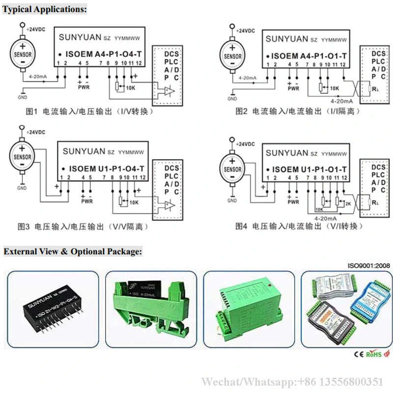 Power Monitoring Control and Medical Equipment Safety Bar DC Current Voltage Signal Isolator