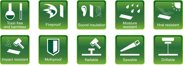 6-9mm Fireproof Fiberglass Magnesium Board for Fire Door