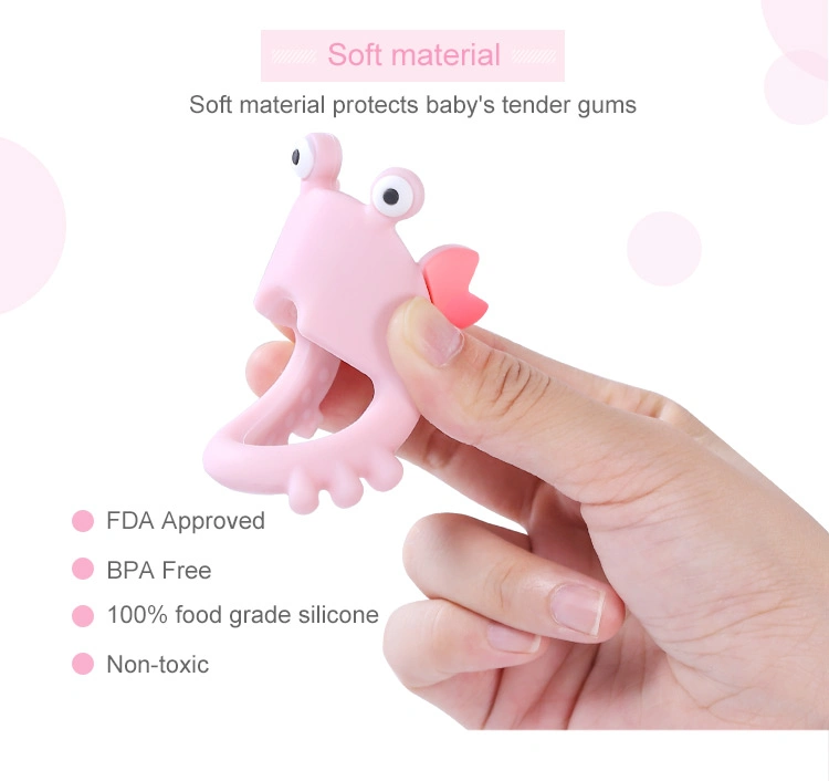 Food Grade Teething Train Neutral Colors Safe Organic Newborn Baby Silicone Teether