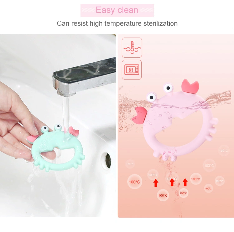 Food Grade Teething Train Neutral Colors Safe Organic Newborn Baby Silicone Teether
