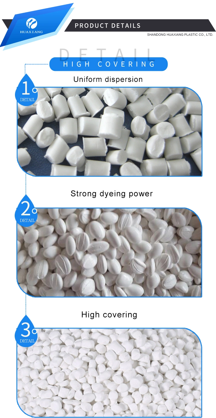 50% to 70% TiO2 HDPE White Masterbatch with 1%-4% Dosage for Film