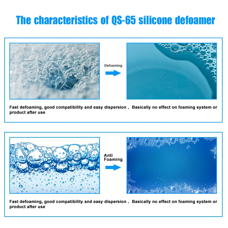 Water Based Coating Additives Creamy Emulsion Silicone Defoamer QS-65