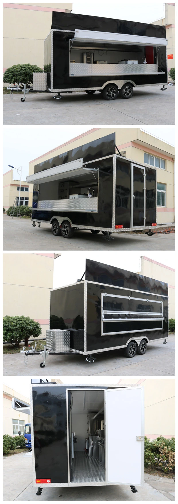 Portable Us Concession Food Trailer Food Trailer Solar Balcony Carbinet for Sale Camper Trailer