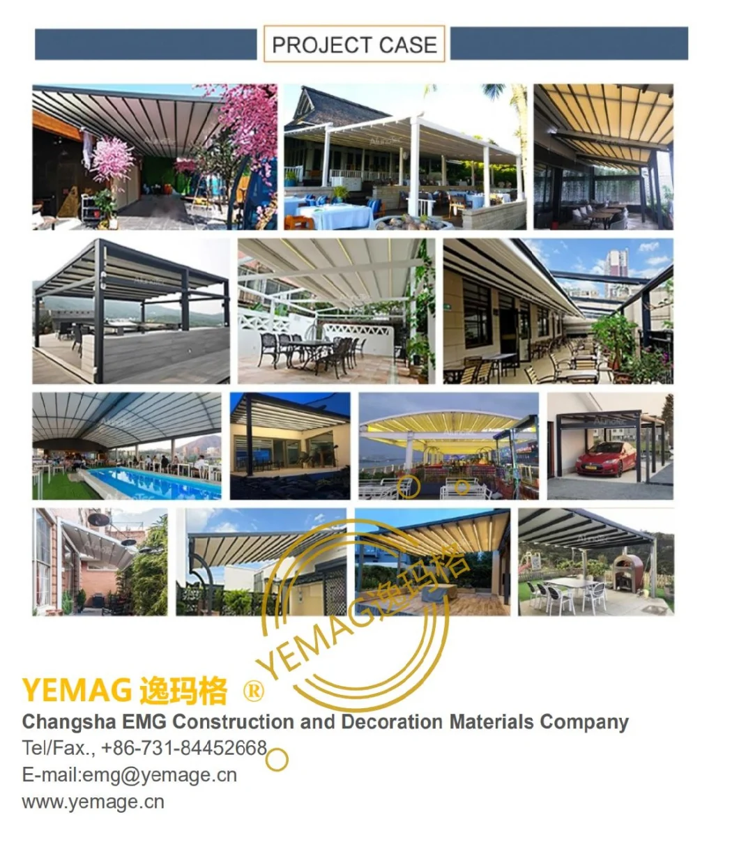 Yemag High Quality Folding Retractable Awning Roof for Decking/Awning/Pavilion/Gazebo