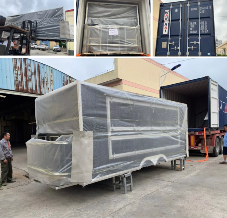 Portable Us Concession Food Trailer Food Trailer Solar Balcony Carbinet for Sale Camper Trailer