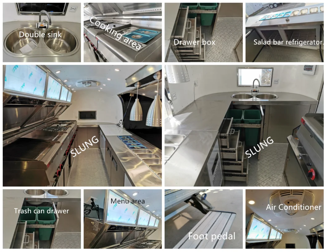 Customized Airstream Luxury Mobile Fast Food Camper Truck/ Ice Cream Coffee Camper Trailer