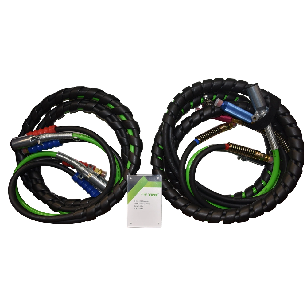 12FT Black Trailer 3 in 1 ABS Electrical Air Brake Hose Assembly