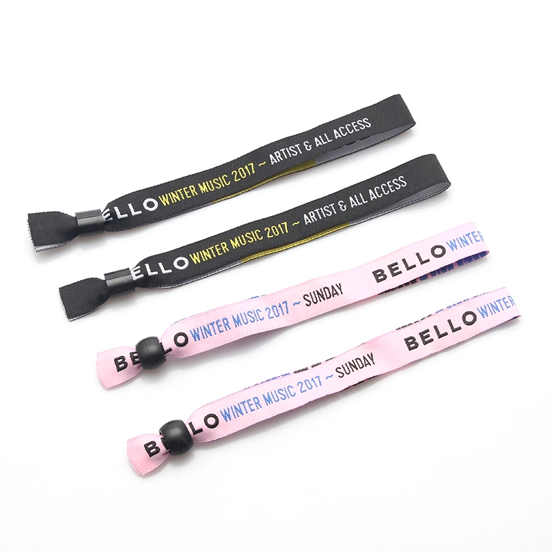 Top Sale Festival Wristband Fashion Promotional Event Woven Plastic Lock Festival Bracelet